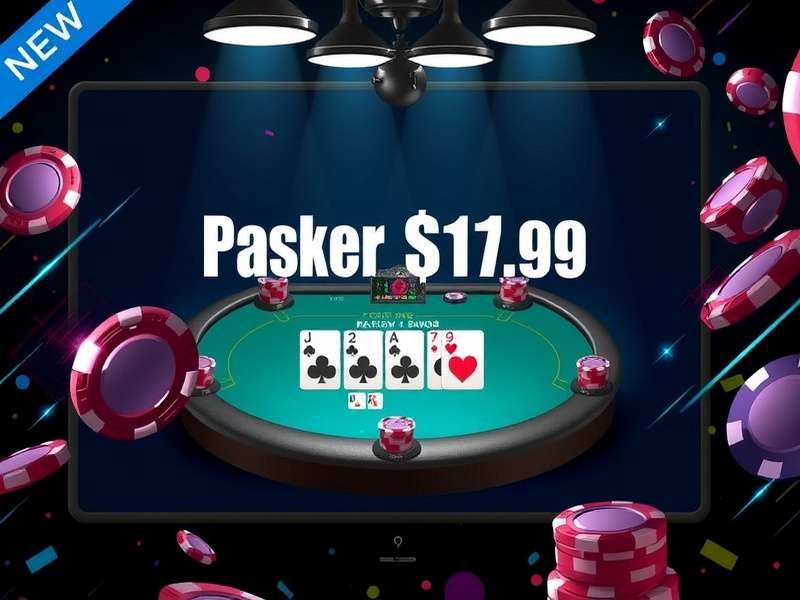 A vibrant online Texas Holdem poker table at PokerStars