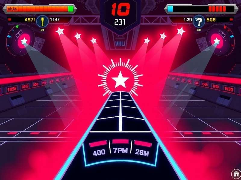 Vibrant music and gaming setup with headphones and controller