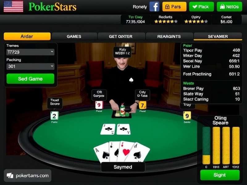 Stack of PokerStars Play Money chips on virtual felt